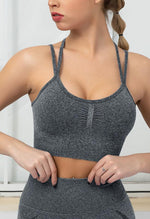 Seamless Backless Stretchy U Neck Sports Bra - Terry - Mayzia