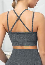 Seamless Backless Stretchy U Neck Sports Bra - Terry - Mayzia