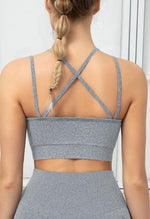 Seamless Backless Stretchy U Neck Sports Bra - Terry - Mayzia