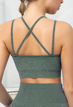 Seamless Backless Stretchy U Neck Sports Bra - Terry - Mayzia