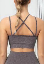 Seamless Backless Stretchy U Neck Sports Bra - Terry - Mayzia