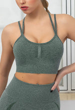 Seamless Backless Stretchy U Neck Sports Bra - Terry - Mayzia