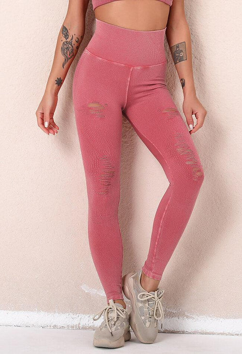 Seamless Cropped Ripped Legging - Gloria - Mayzia