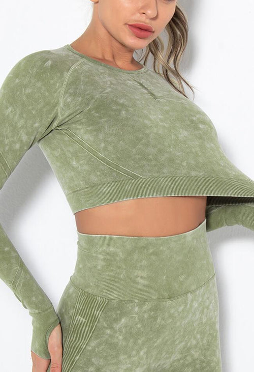 Seamless Slim Crop Top - Invigorate - Mayzia