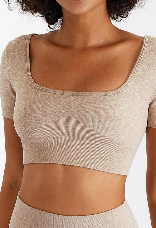 Seamless  Square Collar Crop Top - Studio - Mayzia