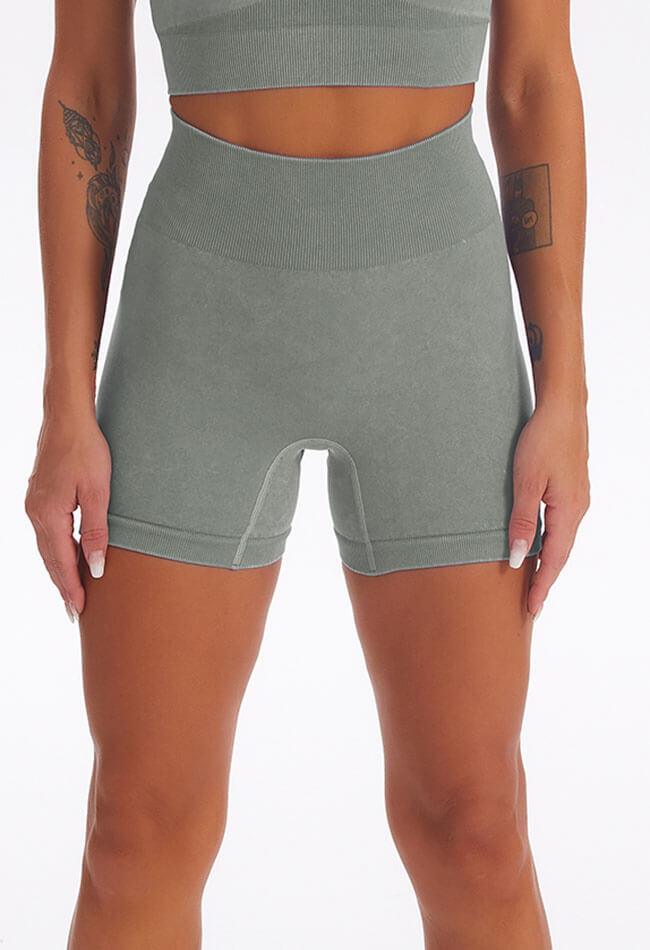 Seamless Washed High-Waist Shorts - Easy - Mayzia