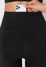 Solid Mid-Waist Pocket Legging - Simple - Mayzia