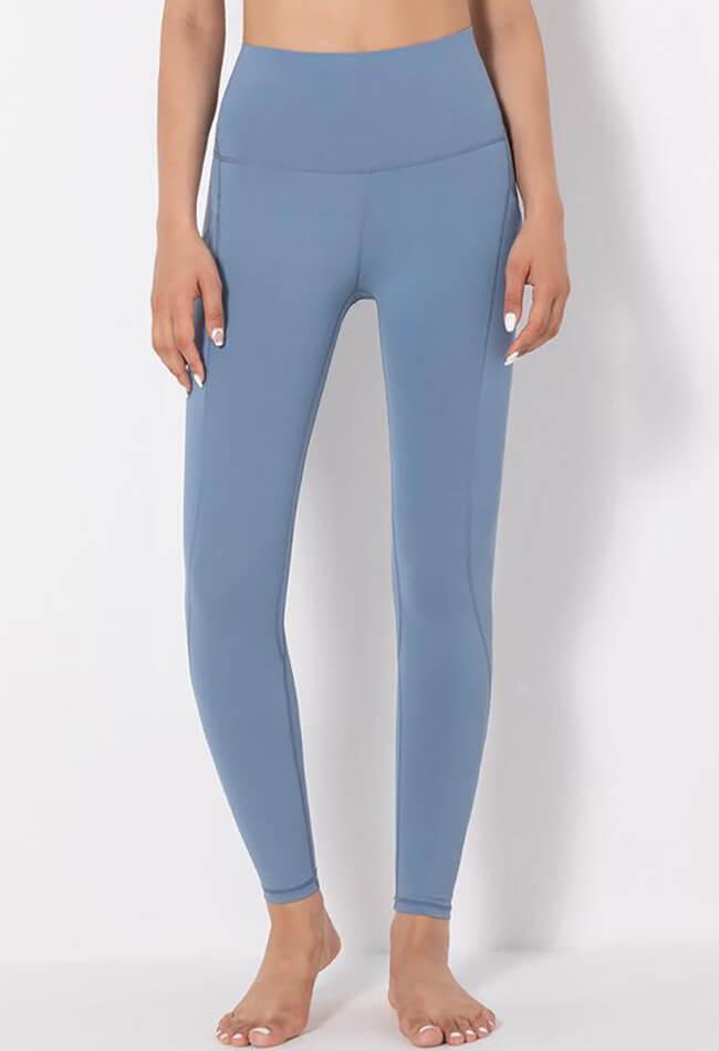 Solid Mid-Waist Pocket Legging - Simple - Mayzia