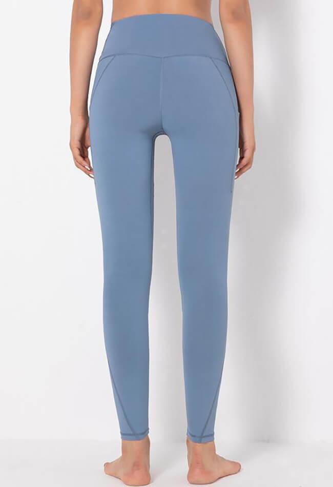 Solid Mid-Waist Pocket Legging - Simple - Mayzia