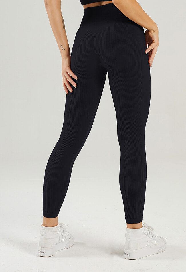 Solid Ribbed High Waist Seamless Legging - Century - Mayzia