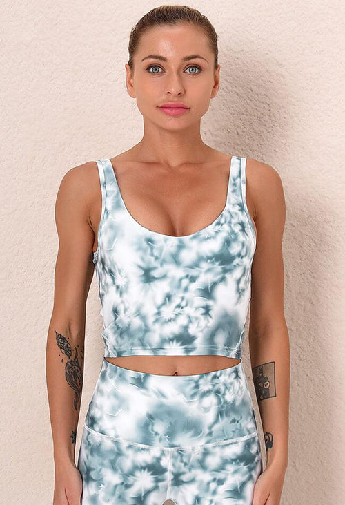 Tie-Dye Blackless Longline Sports Bra - Metta - Mayzia