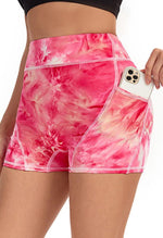 Tie-Dye Pocket Tummy Control Bike Shorts - Mayzia