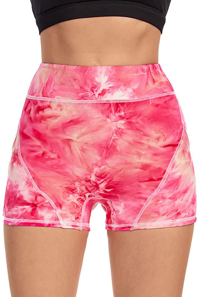 Tie-Dye Pocket Tummy Control Bike Shorts - Mayzia