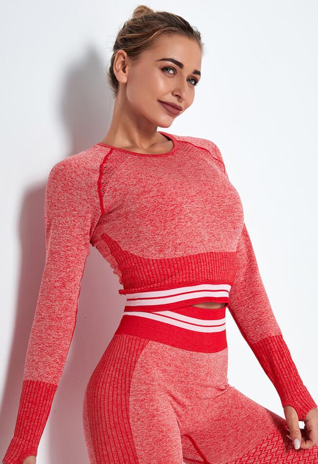 Vibrant Seamless Sleeved Top - Mayzia