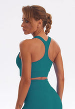 Zip Up Ribbed Cross-Back Sports Bra - Marvel - Mayzia