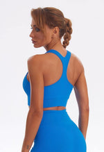 Zip Up Ribbed Cross-Back Sports Bra - Marvel - Mayzia