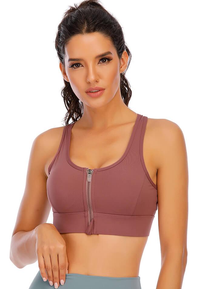 Zipper High Impact Sports Bra - Mayzia