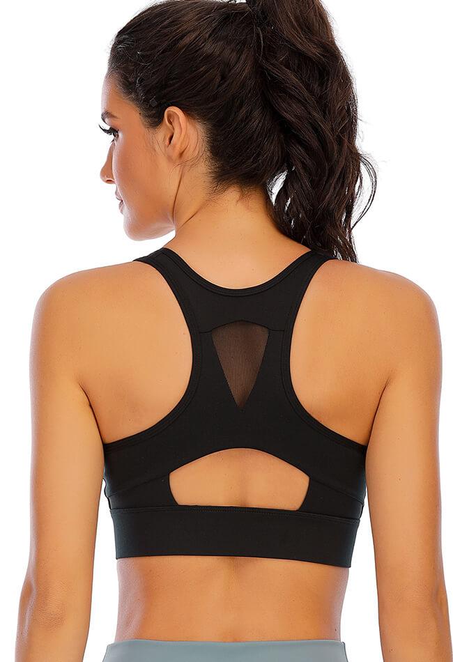 Zipper High Impact Sports Bra - Mayzia