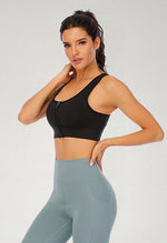 Zipper High Impact Sports Bra - Mayzia